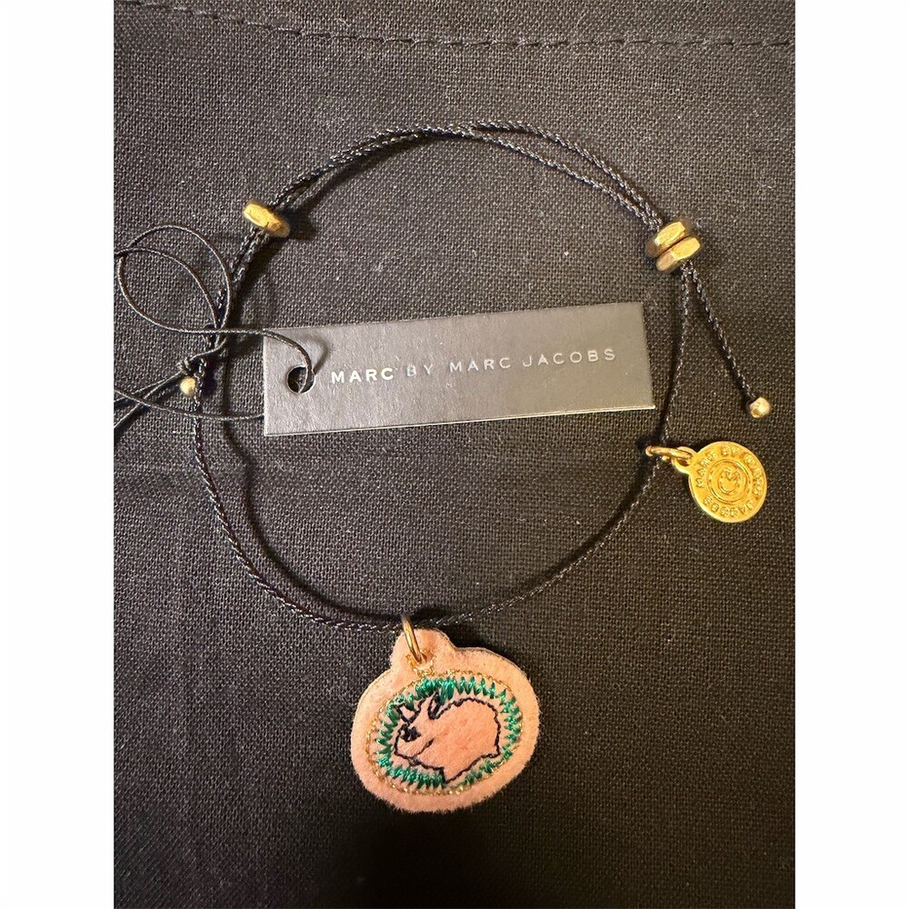 Marc by Marc Jacobs Charm Bracelet Multicolor Adjustable Cord Rabbit Charm